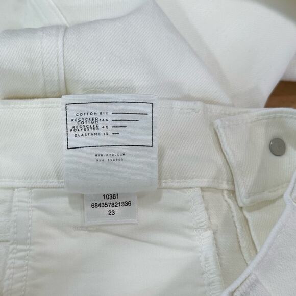 AYR The Beat Barrel Leg Ankle Crop Jean in Tofu White NEW size 23 - Picture 9 of 10